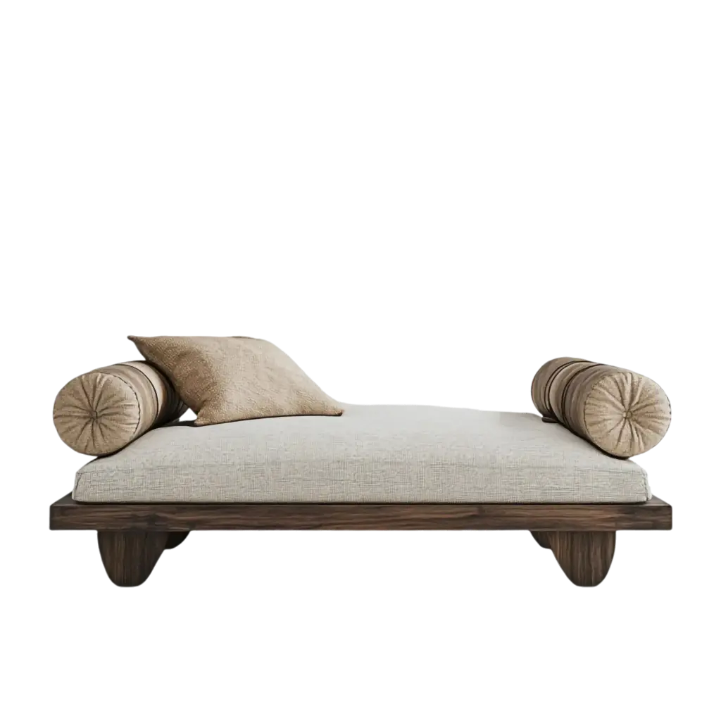 Wooden Frame Daybed with Cushions
