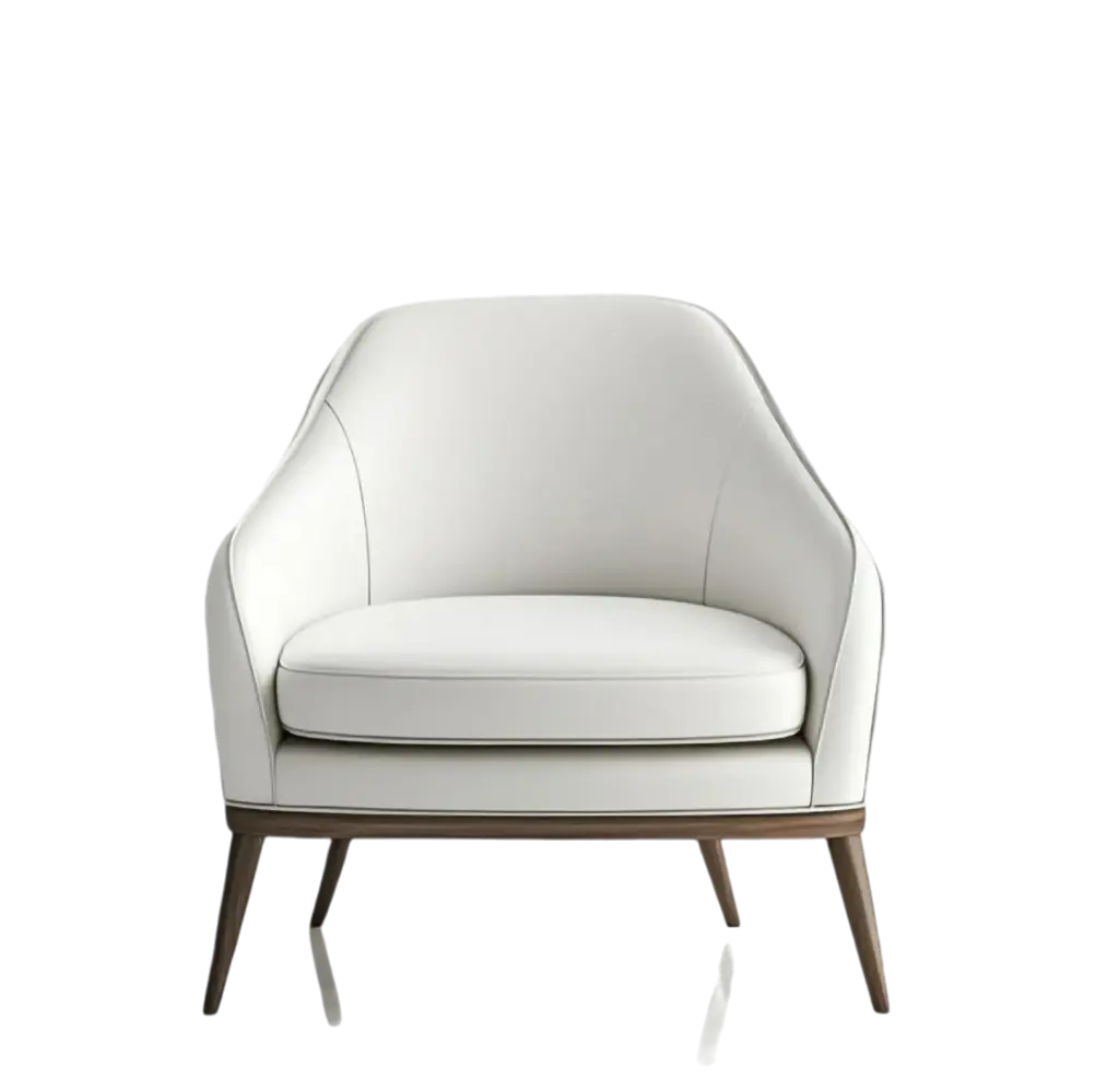 Contemporary White Armchair