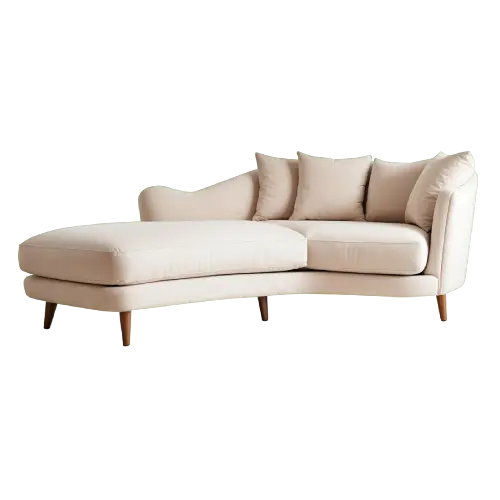 L-Shaped Velvet Sofa