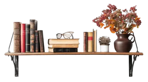 Floating Wall Shelf with Decor