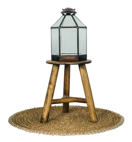 Rustic Lantern Side Table